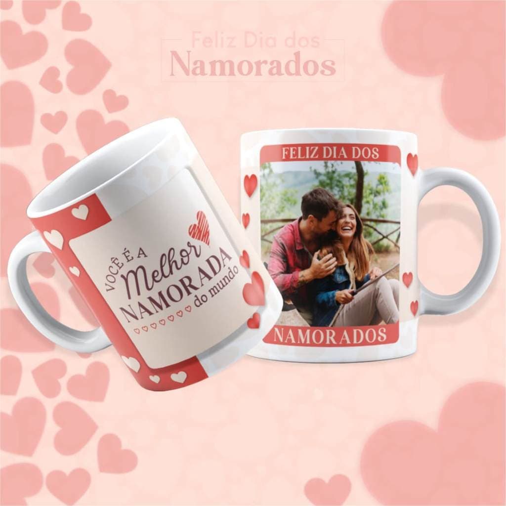 Caneca Xícara Personalizada Dia dos Namorados 325ml