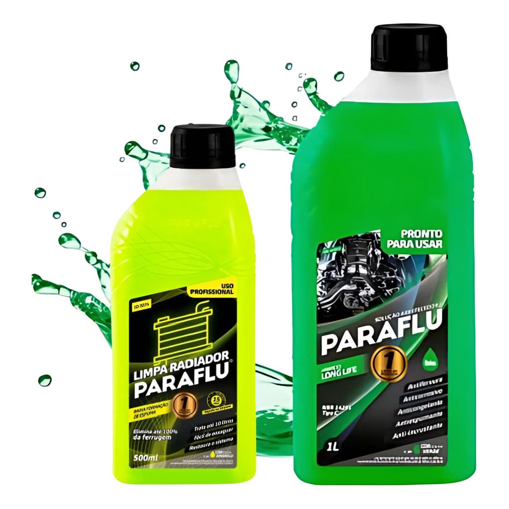Kit Limpa Radiador Paraflu E Aditivo Pronto Uso Verde