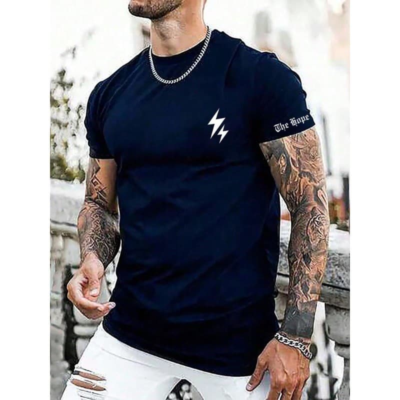 Camiseta Masculina Relâmpago Camisa 100% Algodão imagem ilustrativa algodao