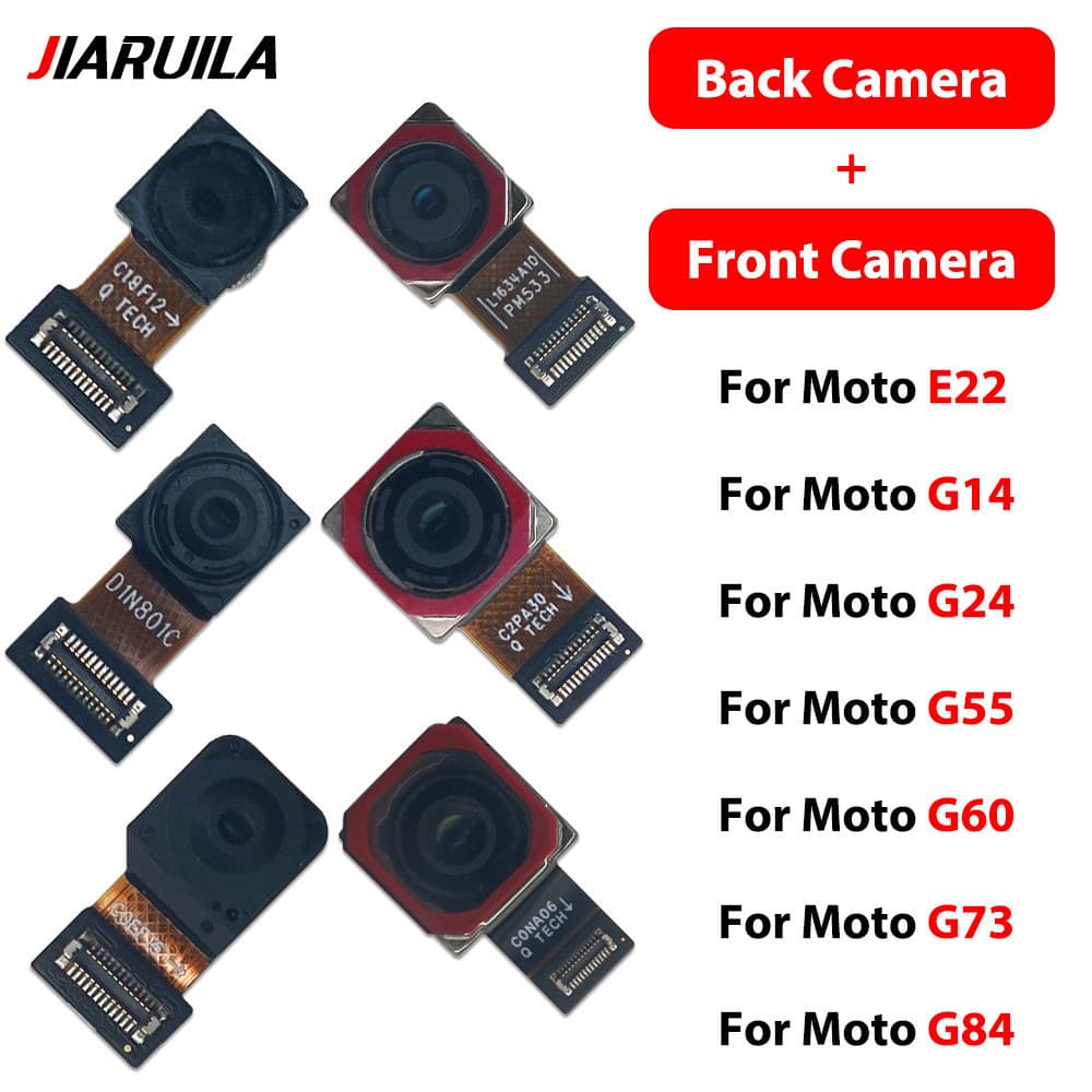 Para Moto E22 G14 G24 G55 G60 G73 G84 Módulo De Câmera Traseira Cabo Flexível + Substituição Da Frontal