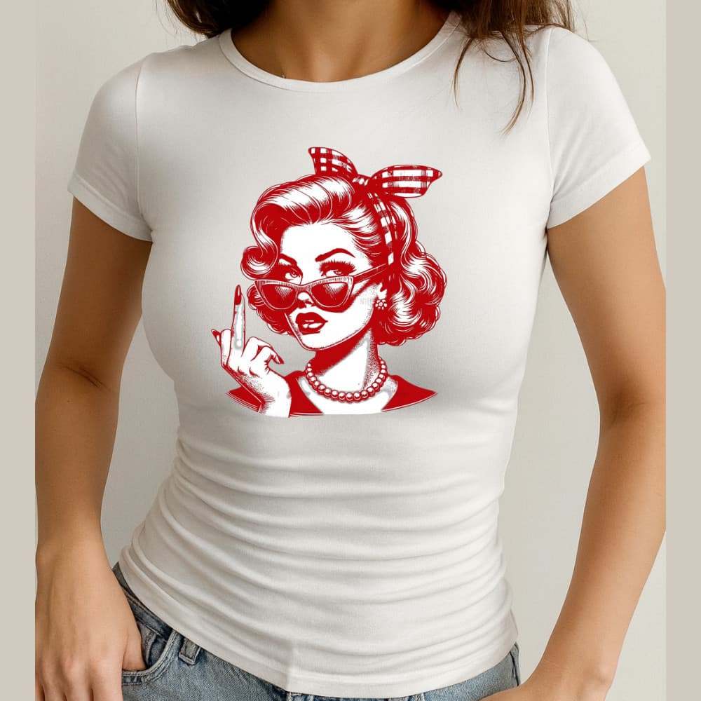 Babylook Algodão Estampa Mulher Anos 60 1186 Dia das Mulheres Girl Boss Power Poderosa Linda Moda