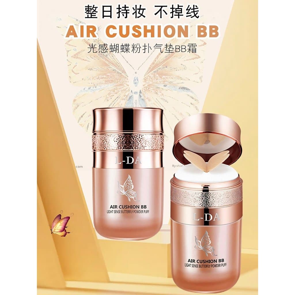 Almofada borboleta bb creme luz pele fundação corretivo isolamento óleo pele iluminando tom de pele Natural não é fácil
