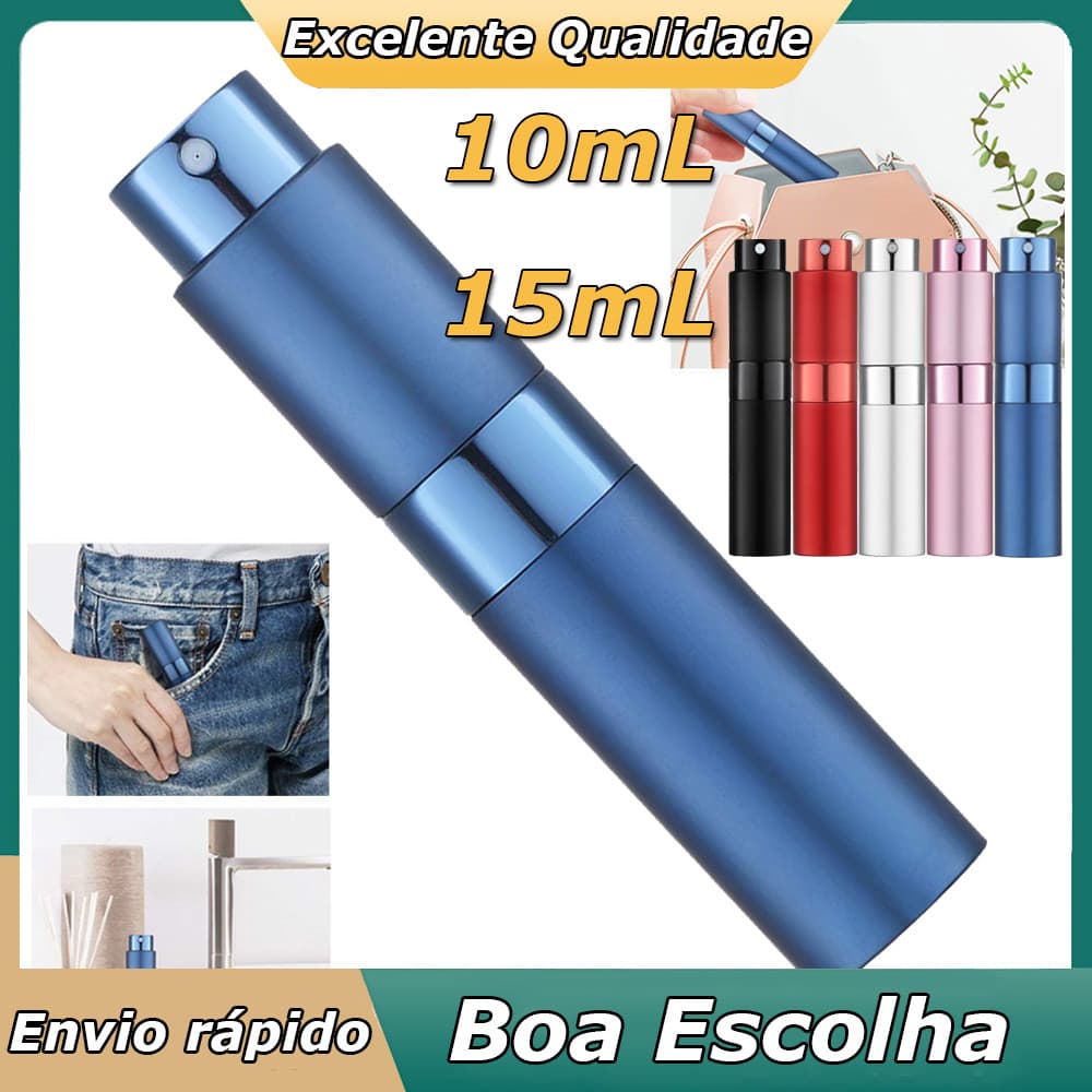 Frasco atomizador de perfume de 10/15 ml para viagens mini borrifador atomizador de perfume recarregável
