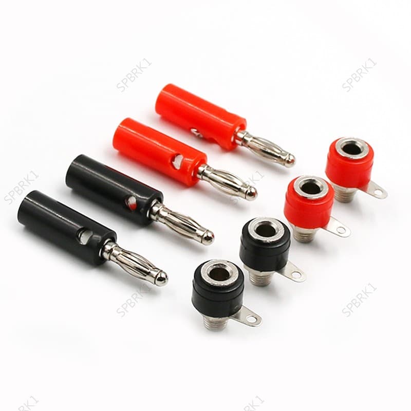 Adaptador DIY 4mm Plugue Banana + Conectores De Soquete Fêmea Macho Conector De Inserção Banhado A Níquel BRK1