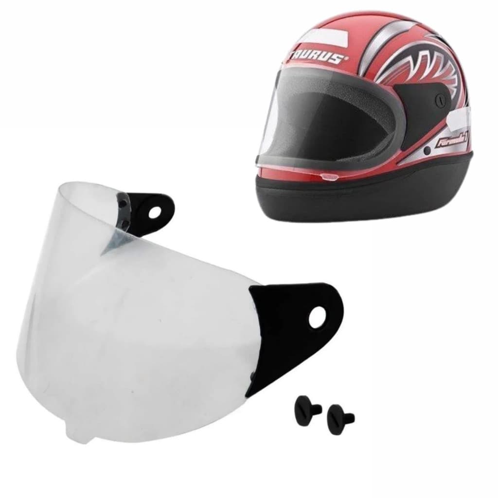 Viseira Capacete Formula 1 Antigo Taurus Cristal 0,8mm Polivisor Transparente