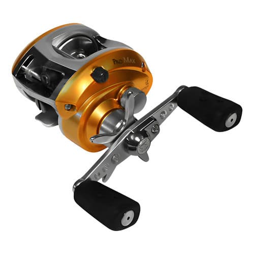 Carretilha Perfil Baixo Abu Garcia Pro Max - Manivel Direita Dourado-escuro Direito