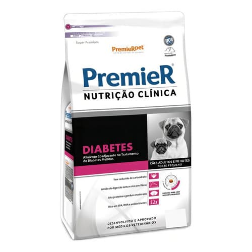 Ração Premier Nutrição Clínica Diabetes Cães Adultos E Filhotes Pequeno Porte 10,1kg