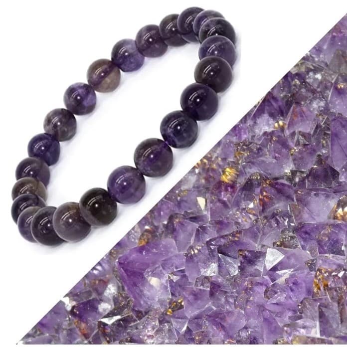 Pulseira Ametista Pedra Natural LEGÍTIMA Selecionada Premium 19cm Cristal Sabedoria Unissex i25