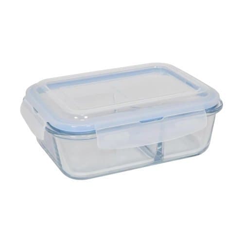 Pote De Vidro Hermético Com Divisória 1040ml Marmita Fit Borossilicato Forno Microondas