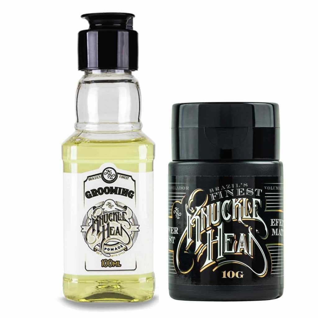 Kit Pomada Modealdora Em Pó + Grooming Modelador Knucklehead