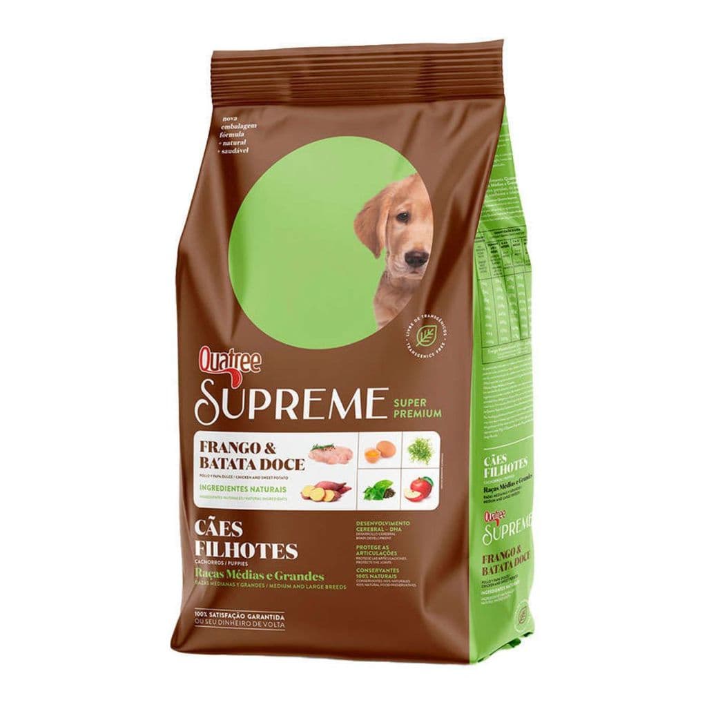 Ração Quatree Supreme Filhotes Frango Batata Doce Cães 10Kg
