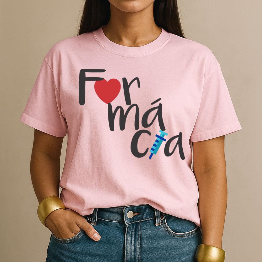Camiseta Blusa Farmácia Estampada para Graduação Profissão Algodão Varias Cores T-shirt