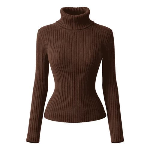 Blusa Feminina Tricot Cacharrel Gola Alta  Suéter Grossa
