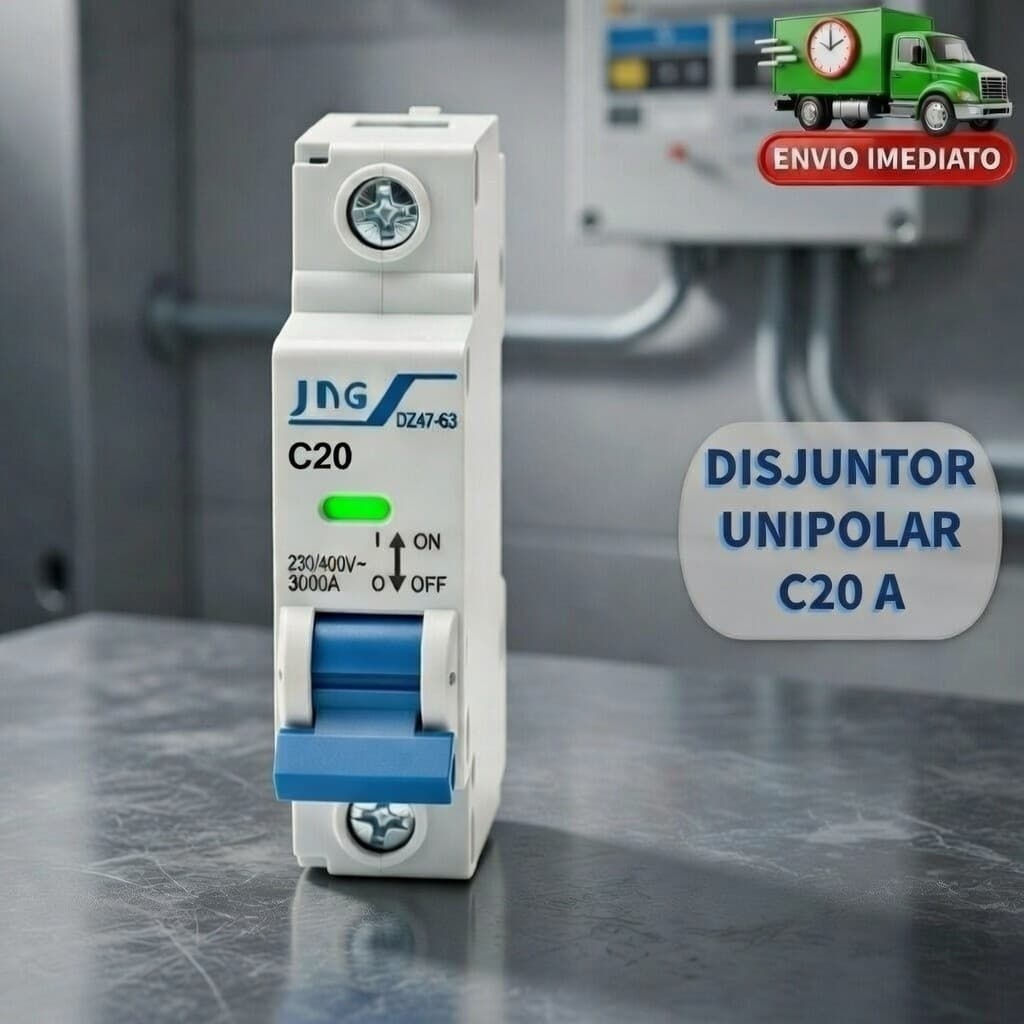 DISJUNTOR UNIPOLAR C 20A Proteção Contra Sobrecarga e Curto-Circuito para Instalação Elétrica