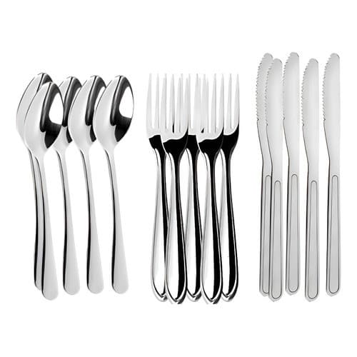 Jogo De Talheres 36 Peças Garfo Faca E Colher Cozinha Inox Prateado