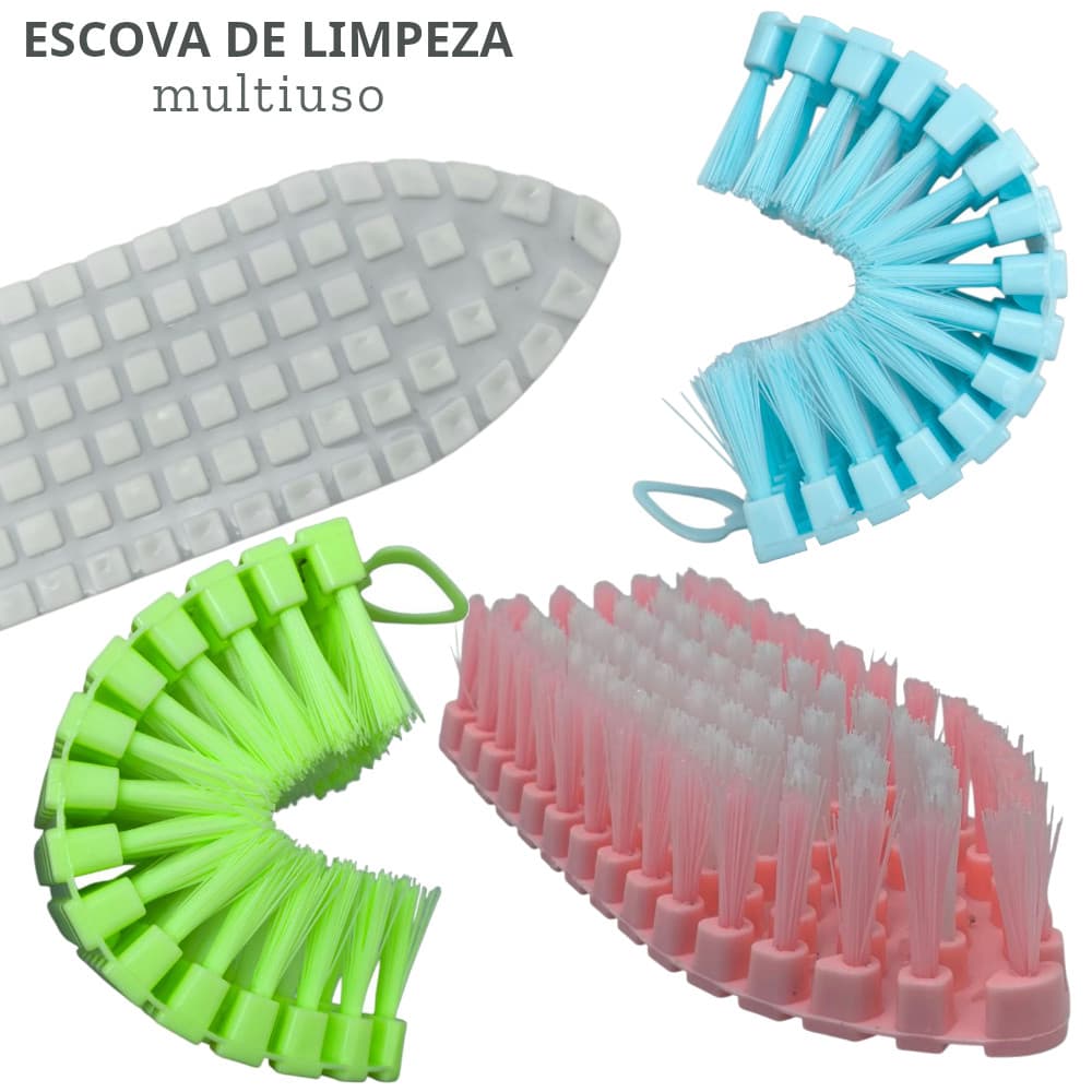 Escova de Limpeza Flexível Multiuso com gancho para pendurar - Ideal para todo tipo de superfície!