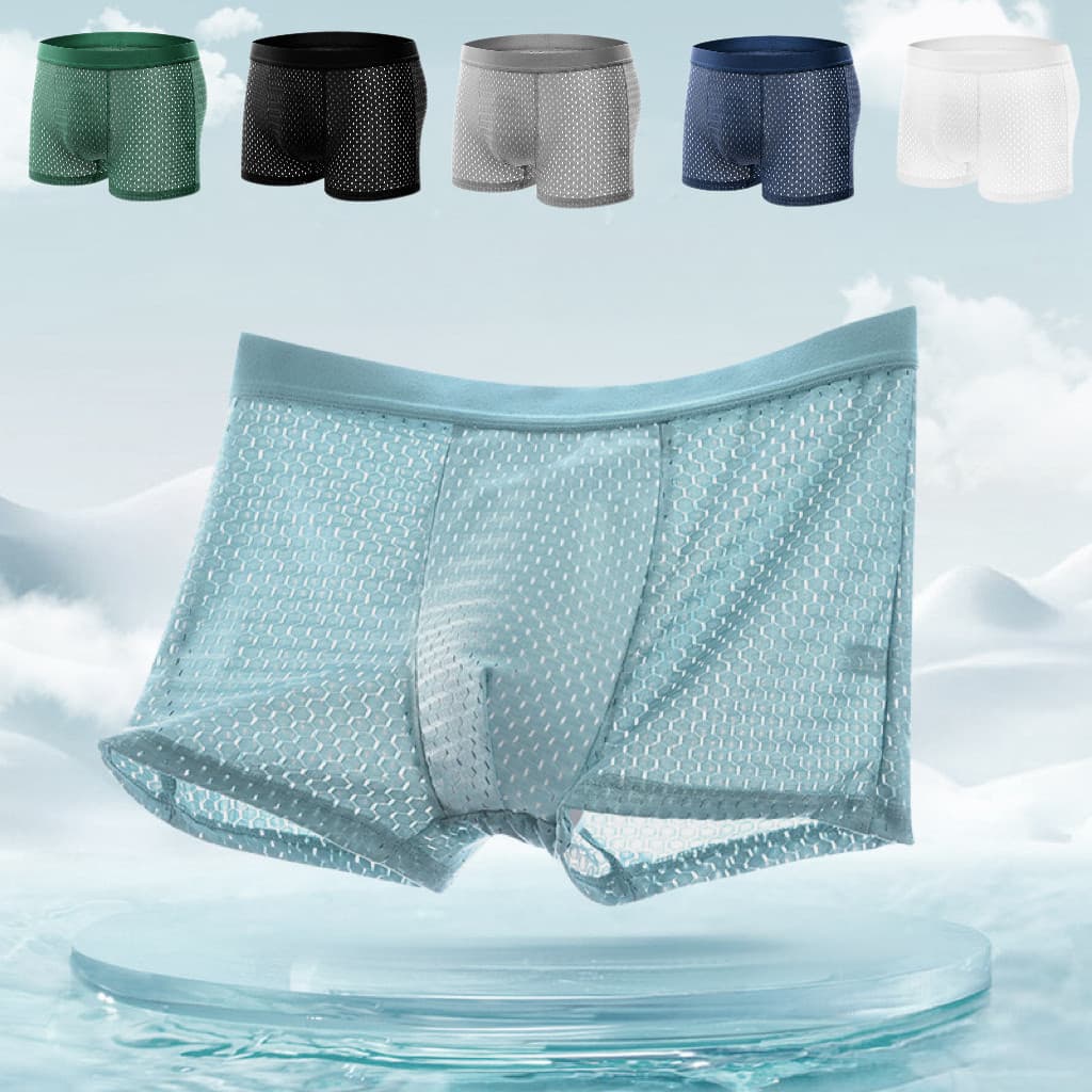4 Kit Cueca Boxer dos homens de Verão Roupa Interior dos homens Malha Completa Respirável AA Cuecas De Bambu Conjunto