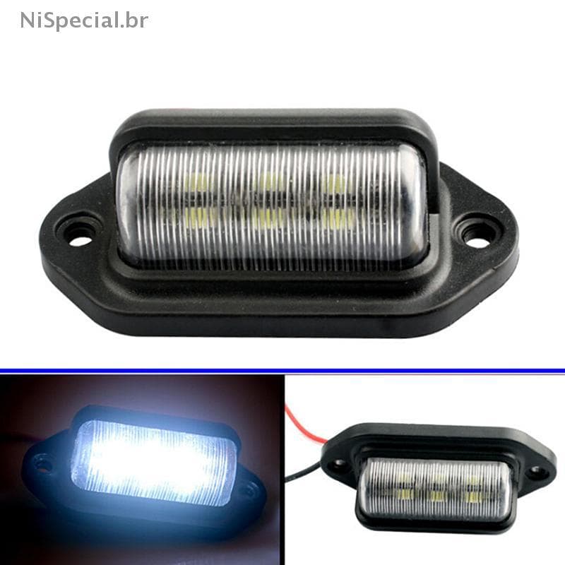 [Nis] 1Pc À Prova D'água 6 LED 12V Luz De Placa De Carro Barco Tru Trailer Lâmpada De Passo [BR]