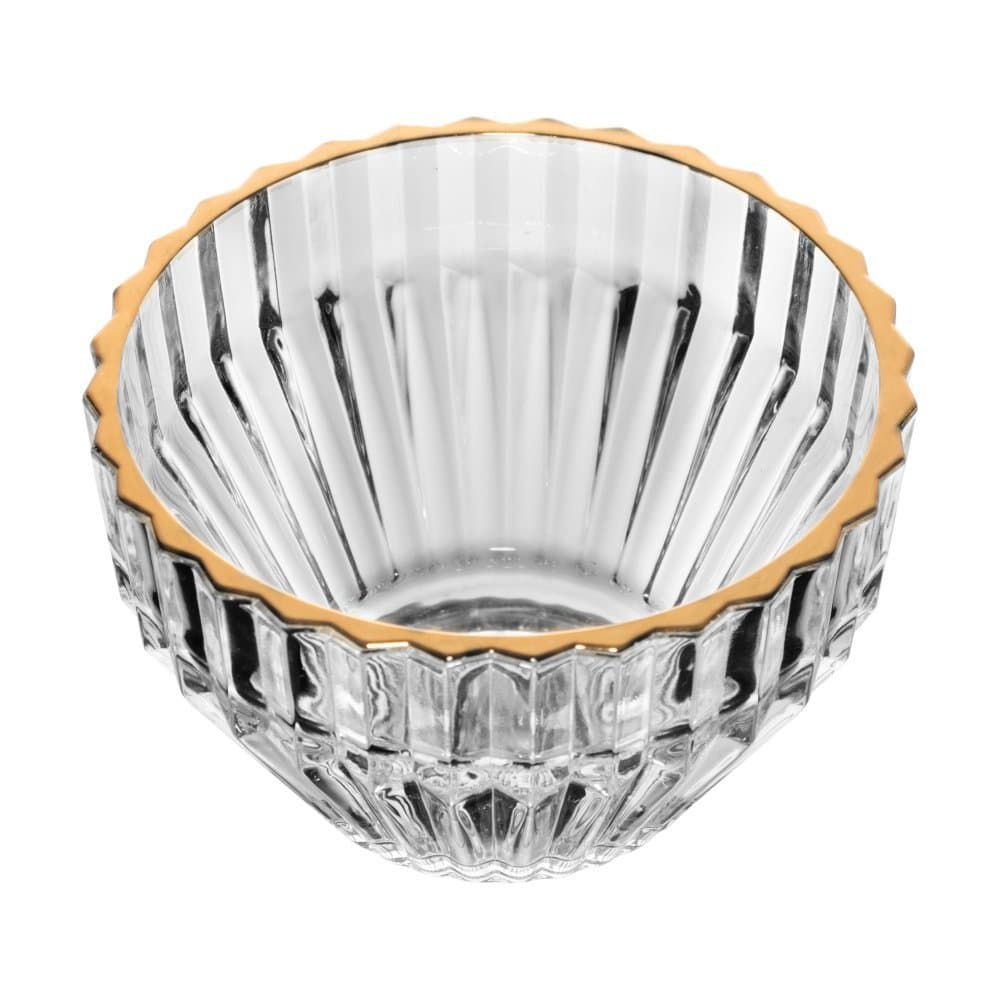 CONJ. 4 BOWLS COM FIO DE OURO IMPÉRIO 11cmX11cmX6,5cm CRISTAL WOLFF CONJ. 4 BOWLS COM FIO OURO IMPÉRIO WOLFF 11CM