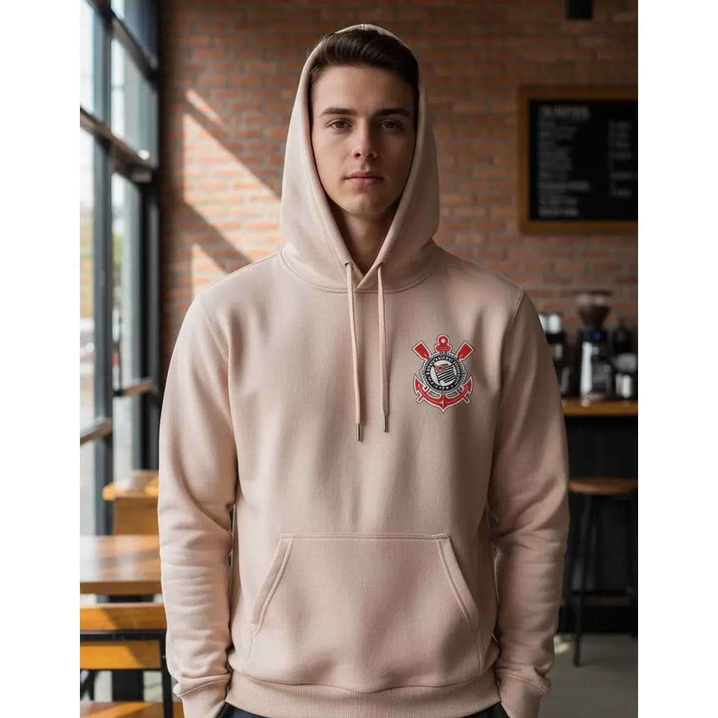 Moletom Canguru De Algodão Blusa Frio Corinthians