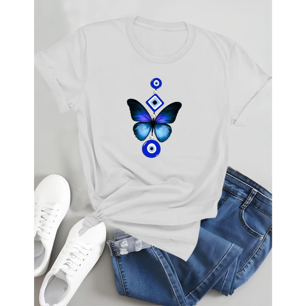 Camiseta Olho Grego Mandala Proteção Estampa Azul – Feminina/Proteção/Espiritualidade varios modelos