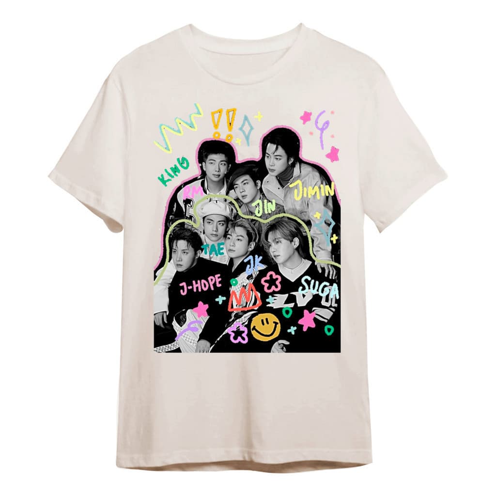 Camiseta Algodão Suga Jimin J-hope K- Pop Arte Bts unissex infantil e adulto