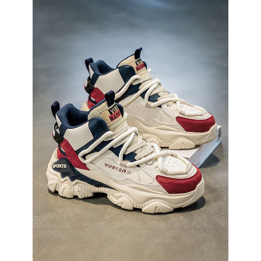Sapatos masculinos de cano alto 2026 novo estilo primavera juventude tênis de sola grossa 12 anos 15 estudantes do ensin