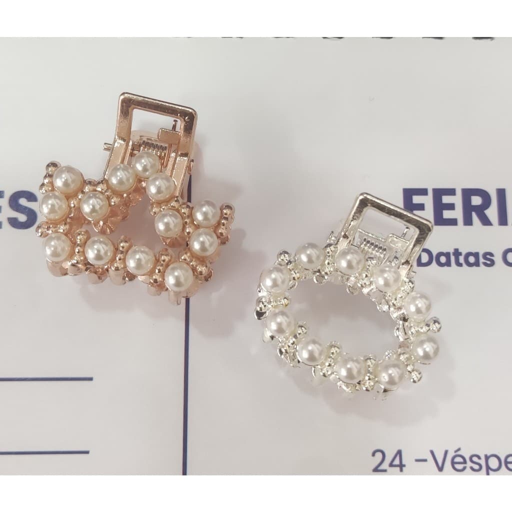 KIT 3/6/12/24 peças Piranha Com pérola/strass Dourada e prata de metal Presilha de Cabelo modelos blogueira