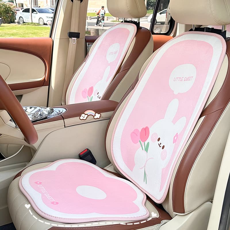 Coelho dos desenhos animados de pelúcia almofada de assento de carro outono inverno carro quente confortável Anti-desliz