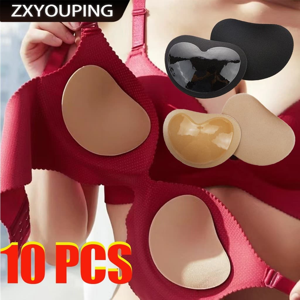 ZXYOUPING 10 PCS Reutilizável Push Up Nipple Pad Engrossado Almofada De Esponja Para Os Seios Sutiã De Biquíni