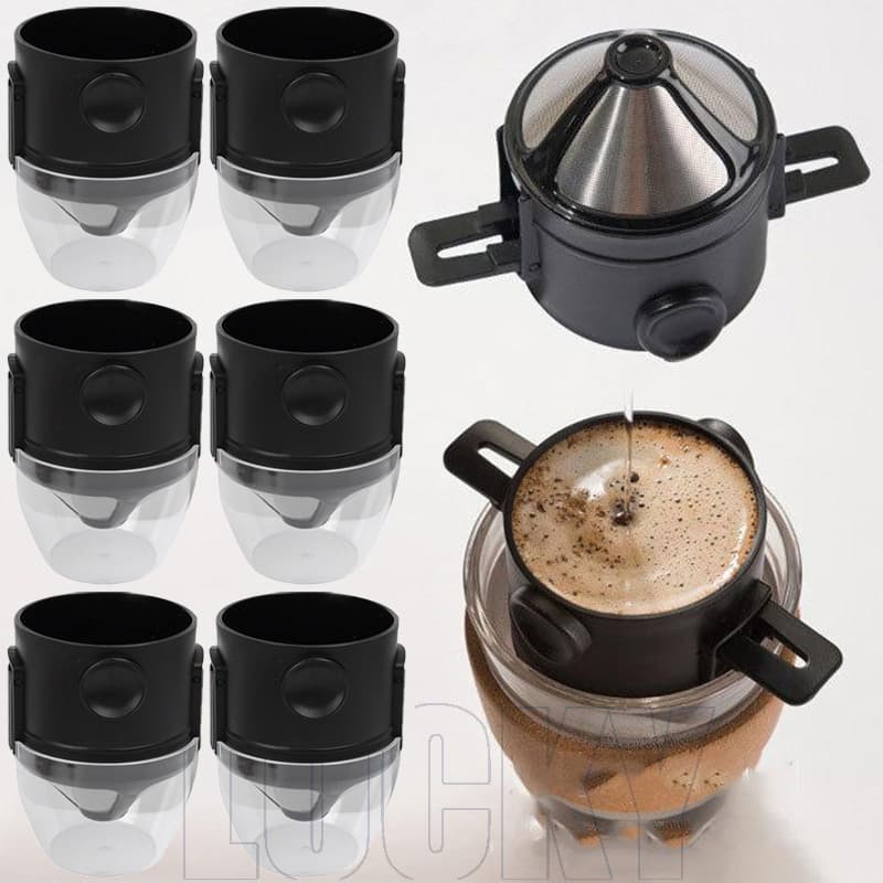 Filtro De Café Cone De 3-1 Unidade-Gotejador Portátil-Suporte De Chá Sem Papel-Reutilizável , Universal-Cafeteira De Via