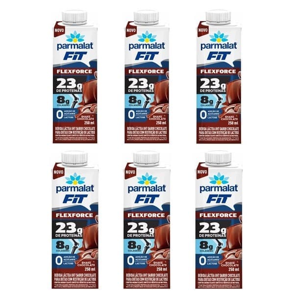 Bebida UHT Parmalat Fit FlexForce 23G Chocolate 250ml - 6 UN
