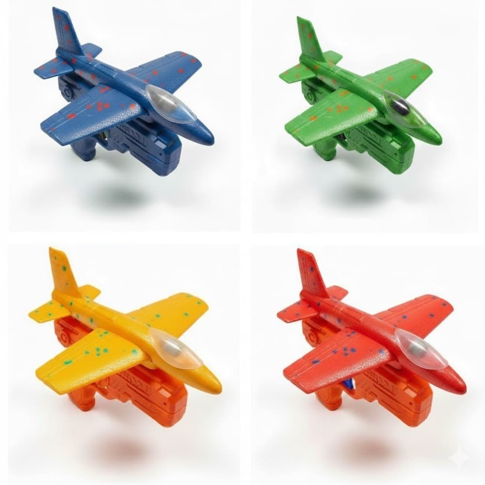 Avião Lançador Com Luzes Led Diversão E Aventuras