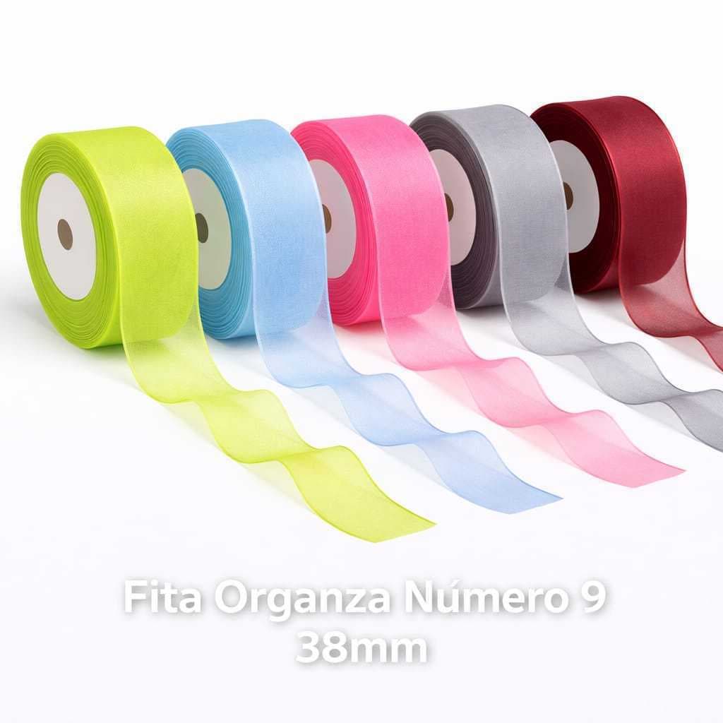 Fita de Organza Nº9 | Disponível em 10m ou 20m | 38mm de largura | Qualidade