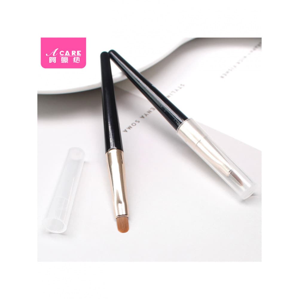 Pincel labial C1pq801-Mini pincel de batom portátil com tampa pincel de maquiagem feminino para iniciantes contorno Natu