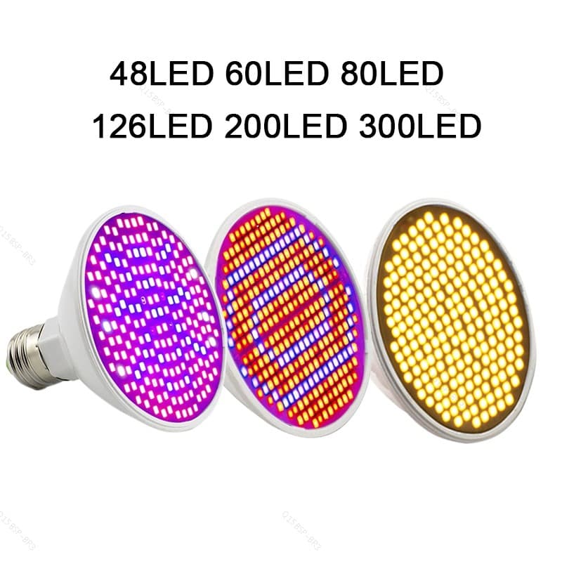 Led Planta Crescer Luz Espectro Completo Flor Crescente Solar Phyto Lâmpada Para Iluminação Interior BR15B3