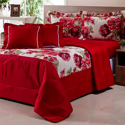 KIT COBRE LEITO LAÍS CASAL QUEEN 05PEÇAS VÁRIAS CORES
