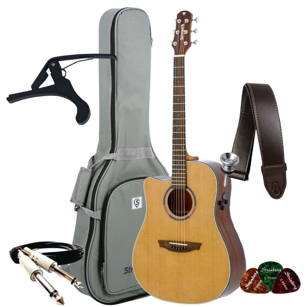 Kit Violão Eletrico Strinberg Diamond Series Dd1c LH Canhoto