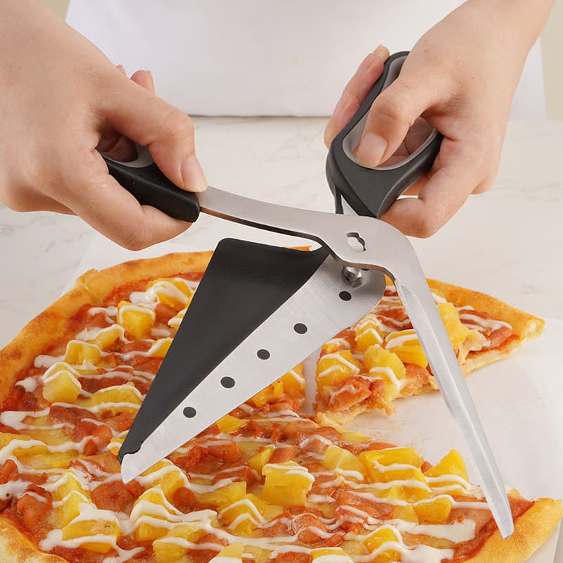 Tesoura para Pizza em Aço Inoxidável 2 em 1 Desmontável Multifuncional Cozinha