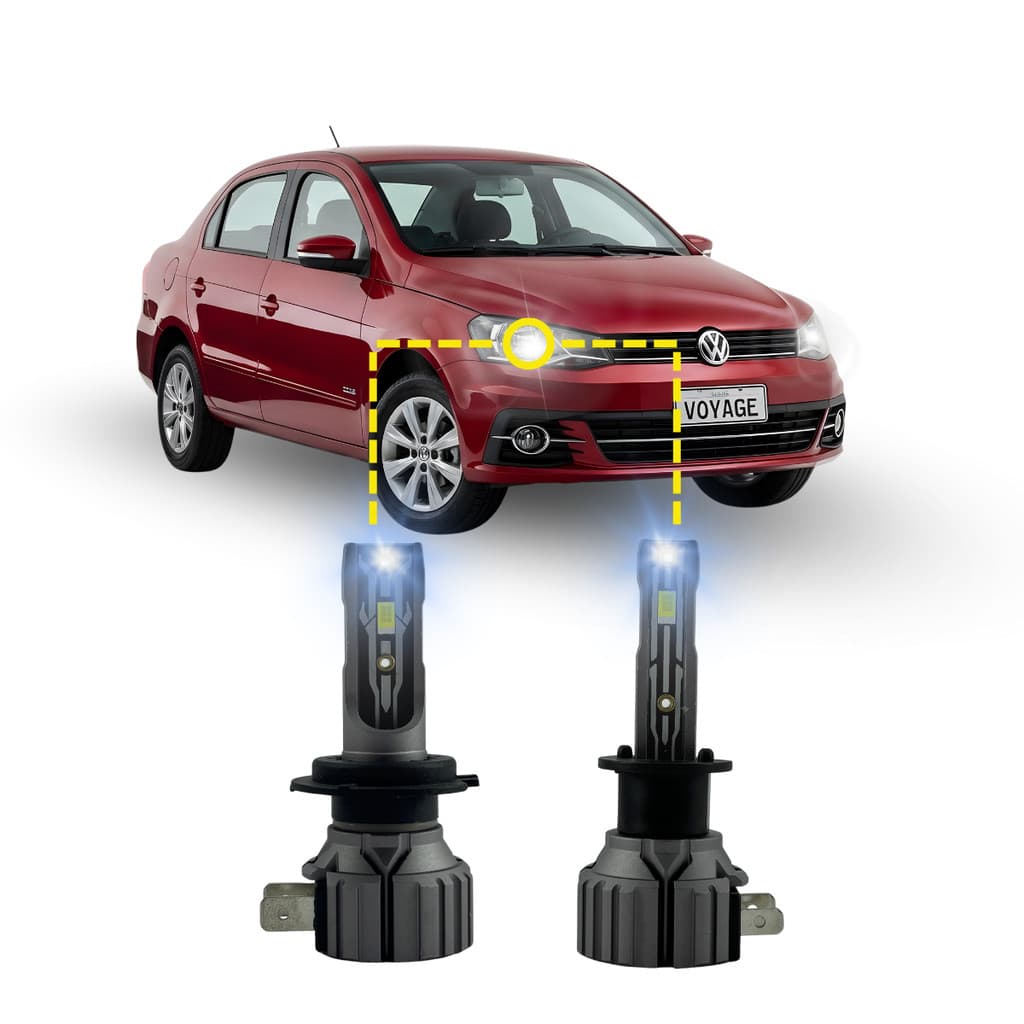 Kit 2 Par Lâmpadas Farol Baixo H7 Alto H1 Full Light