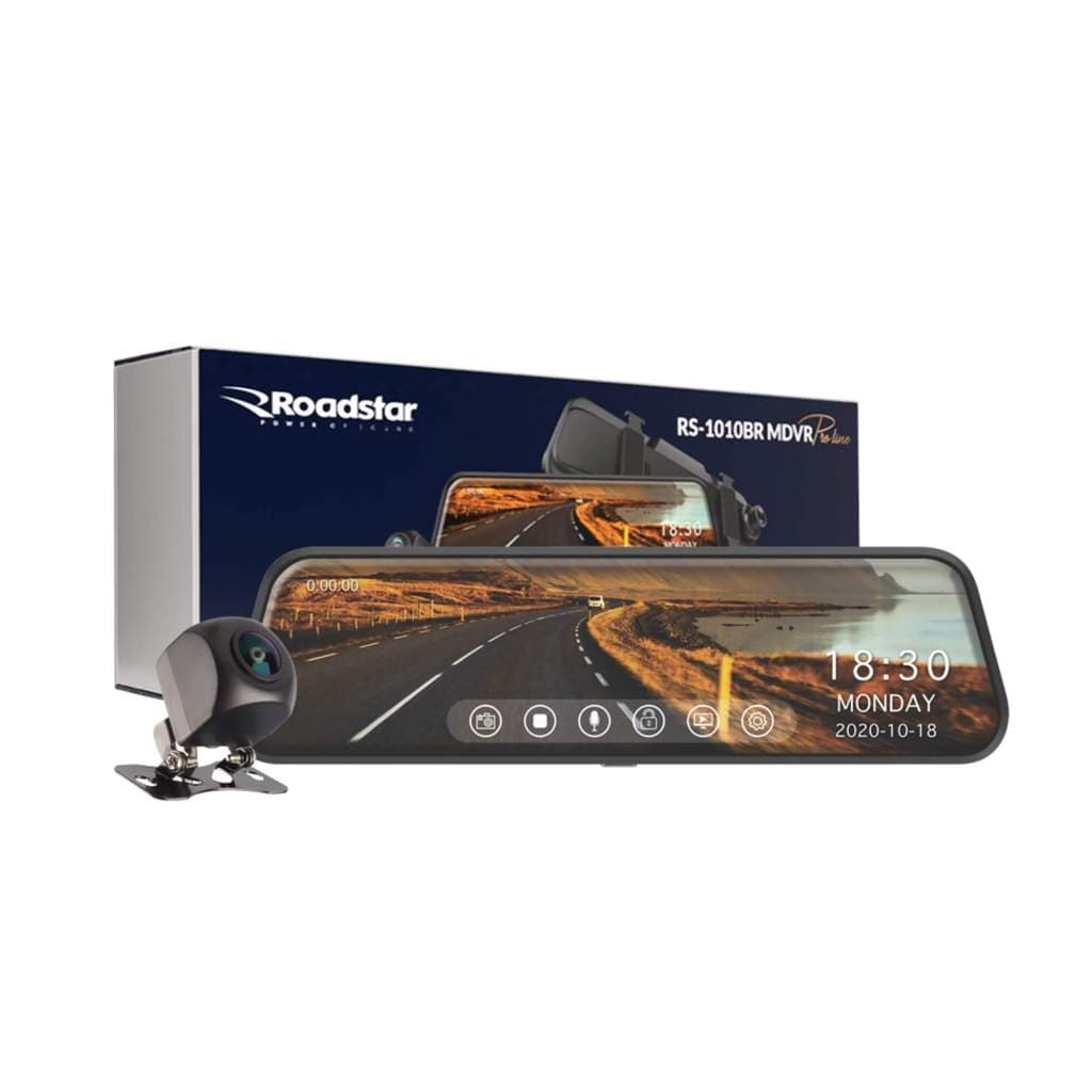 Retrovisor DVR MI Tela 9.6" Câmera Frontal / Ré Pro Line USB 12/24V Roadstar - RS1010BR MDVR MI