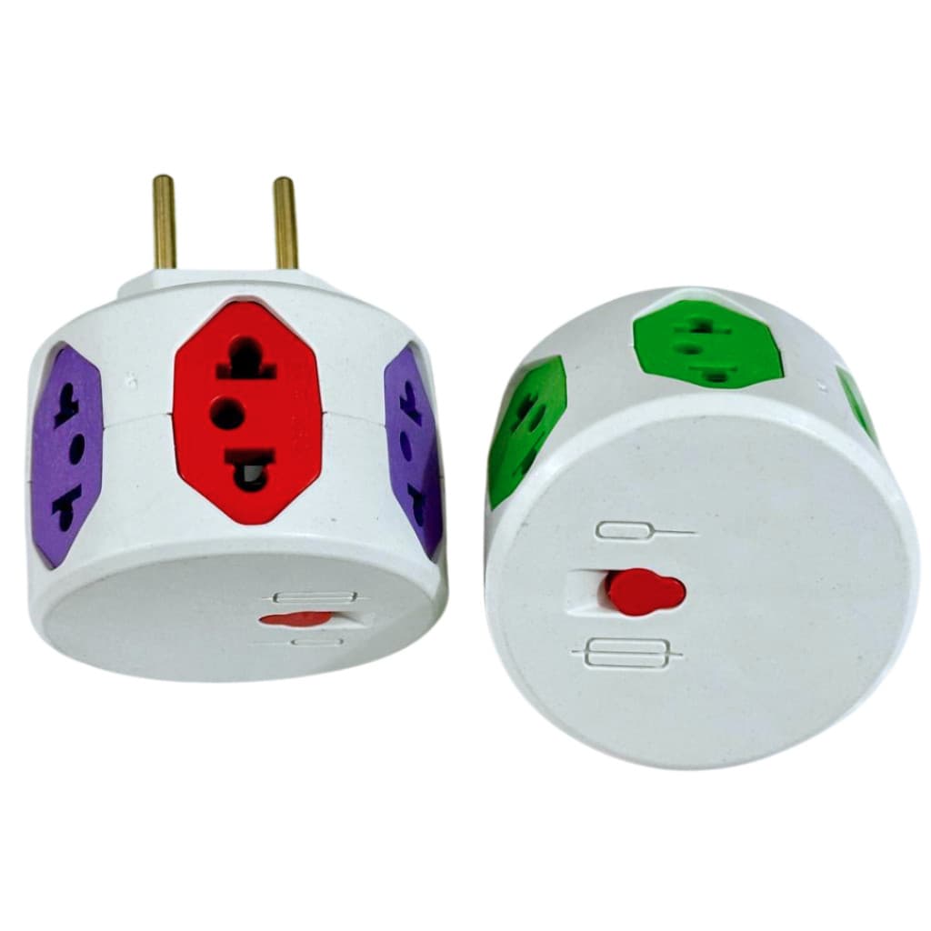 Adaptador Tomada Hexágono 6 Saídas - Filtro De Linha Sem Fio- top, PROTEÇÃO- 3 OU 5 UNIDADES