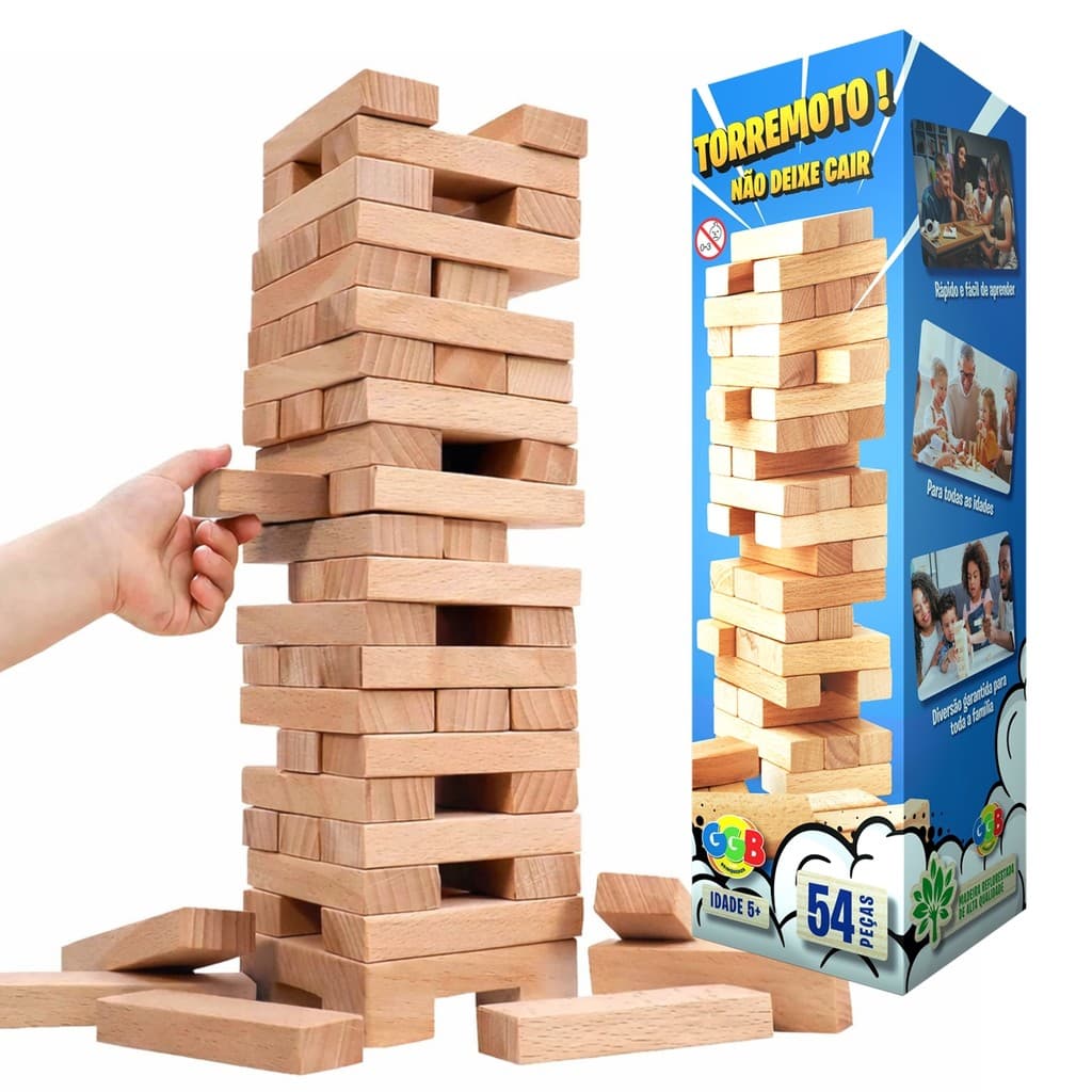 Jogo Torremoto Tabuleiro Brinquedo Madeira