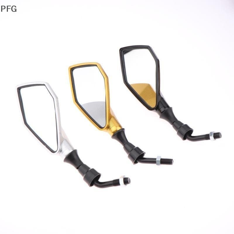 PFG 1 Par Grande Angular Ajustável Guiador Lateral Flexível Espelho Retrovisor 10mm Espelhos Retrovisores Da Motocicleta