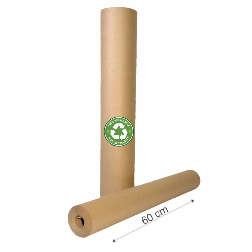 Papel Kraft Pardo Bobina  80g x 60cm Largura Rolo 20 Metros Embalagem Sacola moldes Artesanato