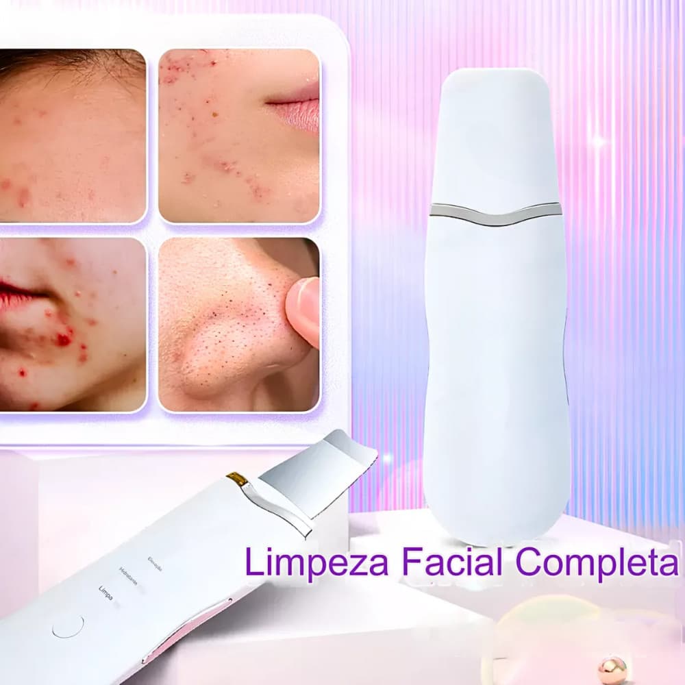Caneta Peeling Ultrassônico Facial Espátula Removedora de Cravos