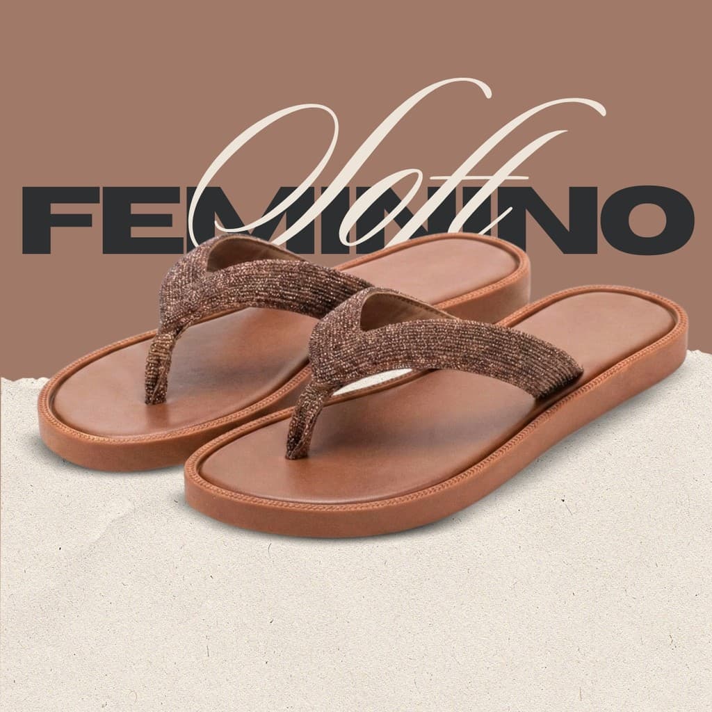 Chinelo Feminino Original e Fashion com Brilho para seu Look Casual - Duda