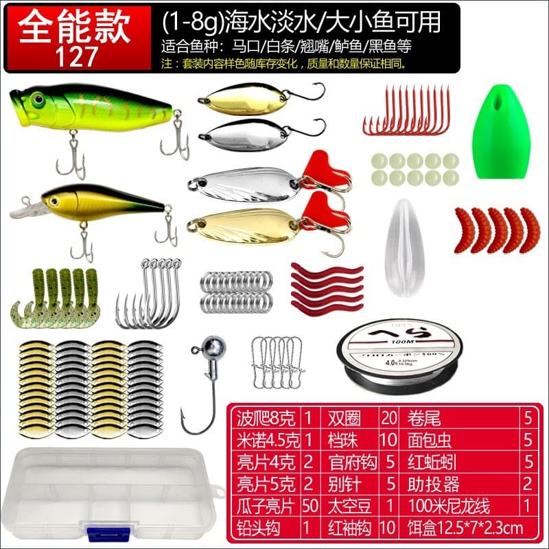 Kit 127 Iscas Artificiais - Meia Água com Anzol Duplo | Iscas Realistas para Pesca de Truta e Peixes