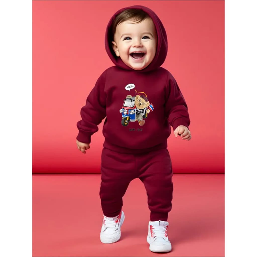 Conjunto Infantil Moletom Com Capuz Calça Blusa De Frio Jaqueta Menino 515