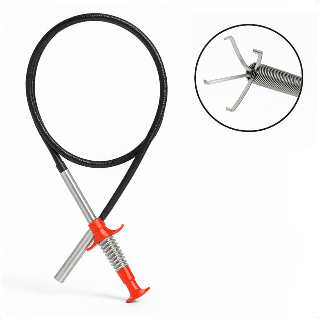 Desentupidor de Ralo com Garra Pegadora 160cm Inox Remove Cabelos de Pias, Vasos, Banheiras e Ralos